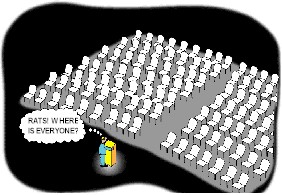 Cartoon of empty classroom